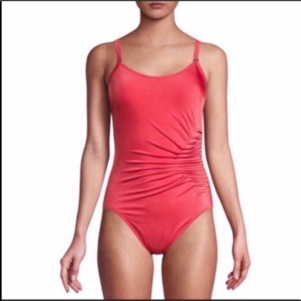 Calvin Klein Ruched Side One Piece Swimsuit